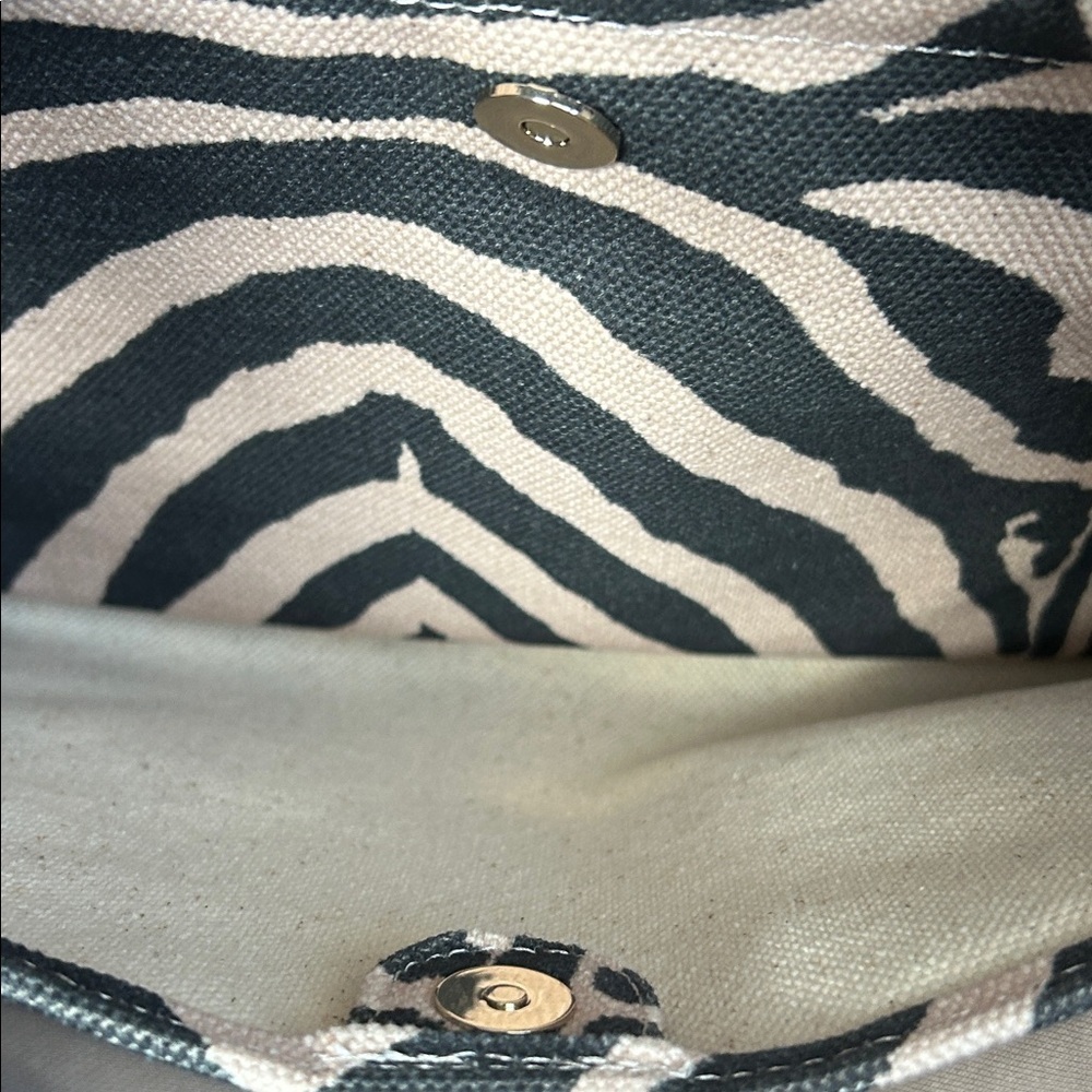 Vince Camuto Black and Cream Zebra Tote - Picture 7 of 13